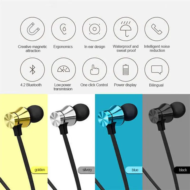 

Wireless Earphone XT11 Magnetic Music Headset Phone Neckband Sports Earbuds With Mic In-ear Stereo Sport Headsets