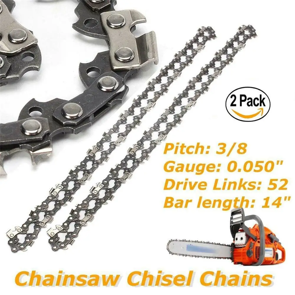 

2pcs/set 14-inch Chainsaw Drive Chain 52 Pitch 3/050 8lp Link Gauge Chainsaw Blades For Husqvarna Garden Tools