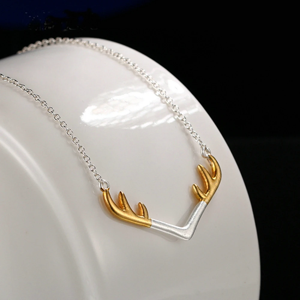 

Uonney, оптовая продажа, ювелирные изделия, подарок, олень, рог, Женское Ожерелье из стерлингового серебра 925 пробы, подарок для женщин, аксессуа...