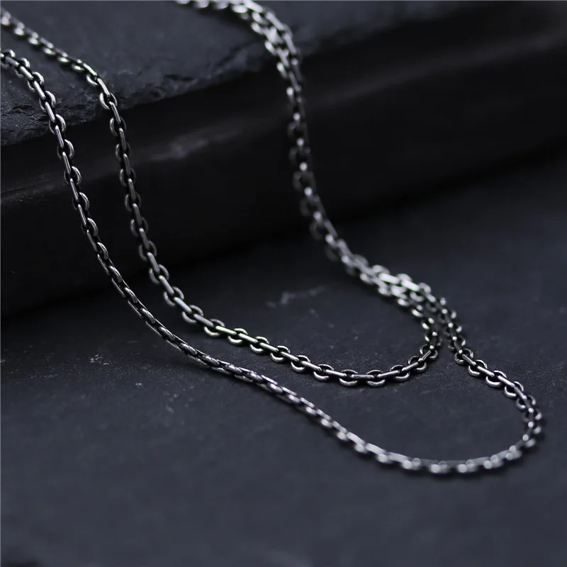 

925 Sterling Silver Loose Necklace Chain 40cm-60cm Link Corss Chain Men Women 2mm Width Sweater Chain Jewelry