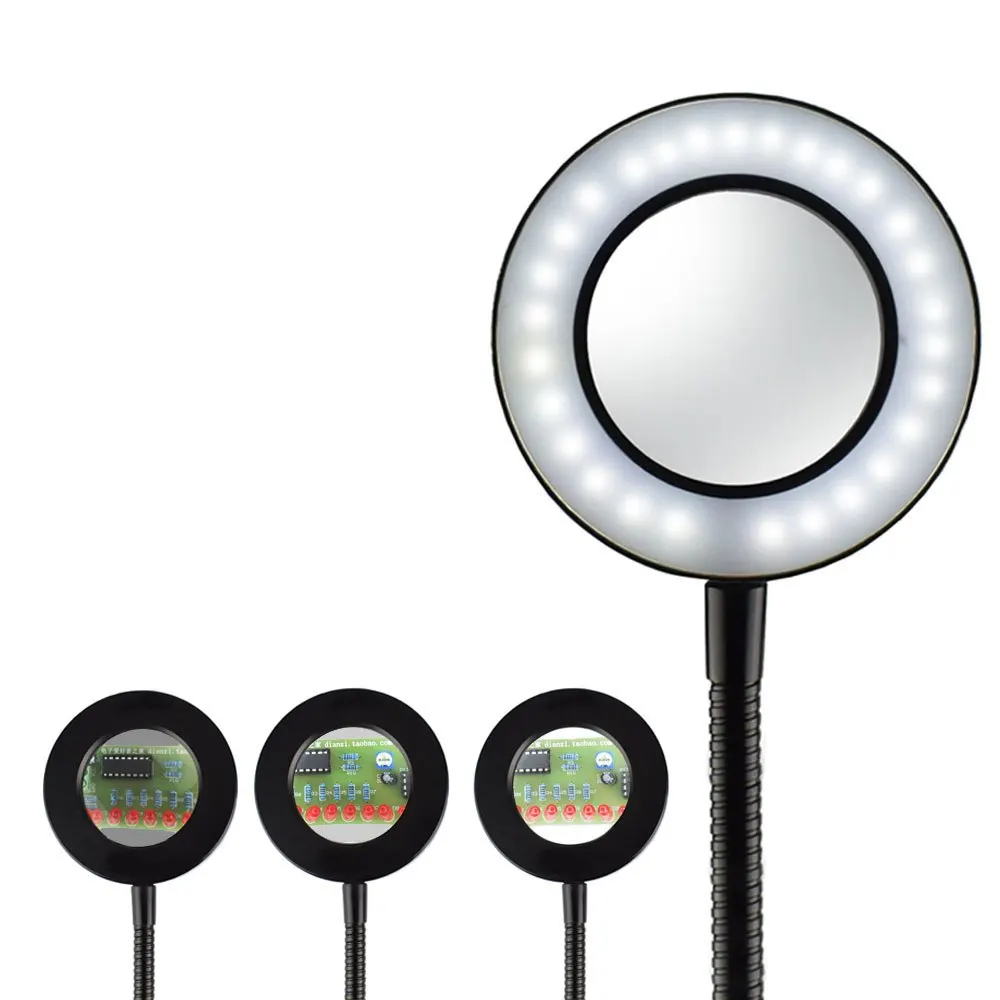 USB светодиодный 3X лупа PCB приспособление скамейки тиски стол зажим для пайки