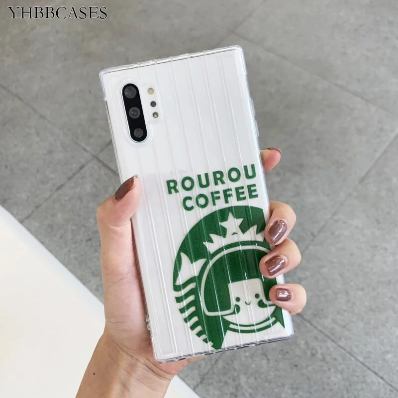 YHBBCASES для samsung Note 10 9 чехлы телефонов с забавными рисунками Galaxy S10 S8 S9 Plus Прозрачный