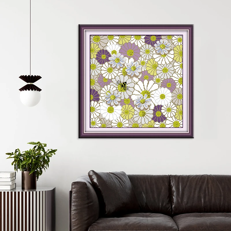 Набор для вышивки крестиком Joy Sunday Маргаритка природный пейзаж домашний декор