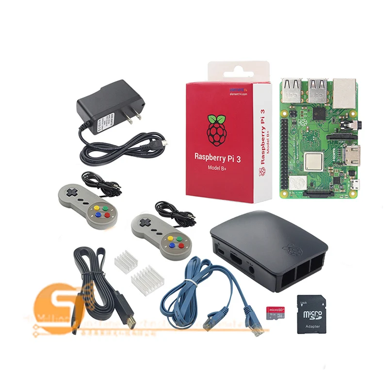 Raspberry Pi 3 Model B +/3 стартовый комплект + чехол карта памяти 16 Гб кабель питания