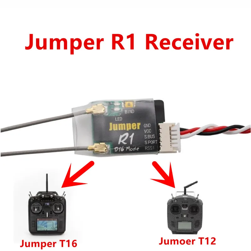 

Jumper R1 D16 Mode RC Receiver Mini SBUS Receiver Compatible with OPENTX System FRSKY Remote Control JUMPER T12 T16 Transmitter