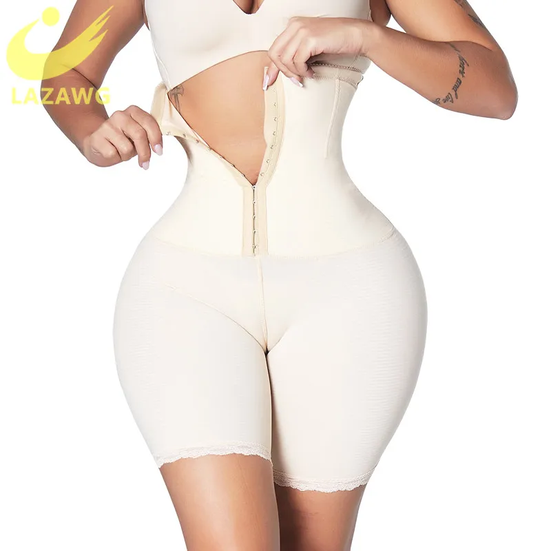 

LAZAWG Women Tummy Control Waist Shaper Shorts Seamless Butt Lifter Push Up Body Shapers Belly Slimming Shapewear Hook Panties