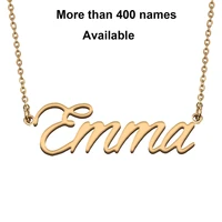 cursive initial letters name necklace for emma birthday party christmas new year graduation wedding valentine day gift