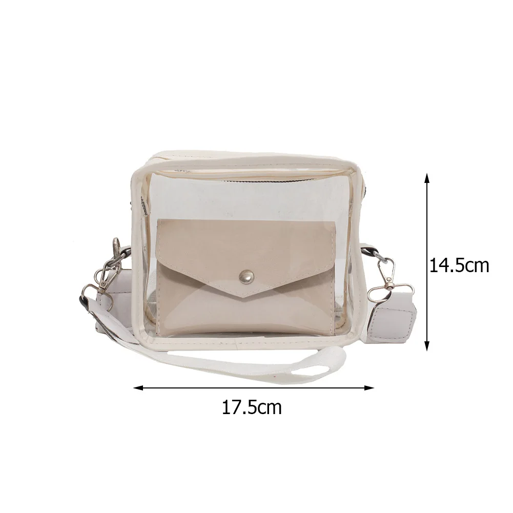 

Fashion Women Transparent Shoulder Crossbody Messenger Bag Casual Ladies Small Purse Composite Bags