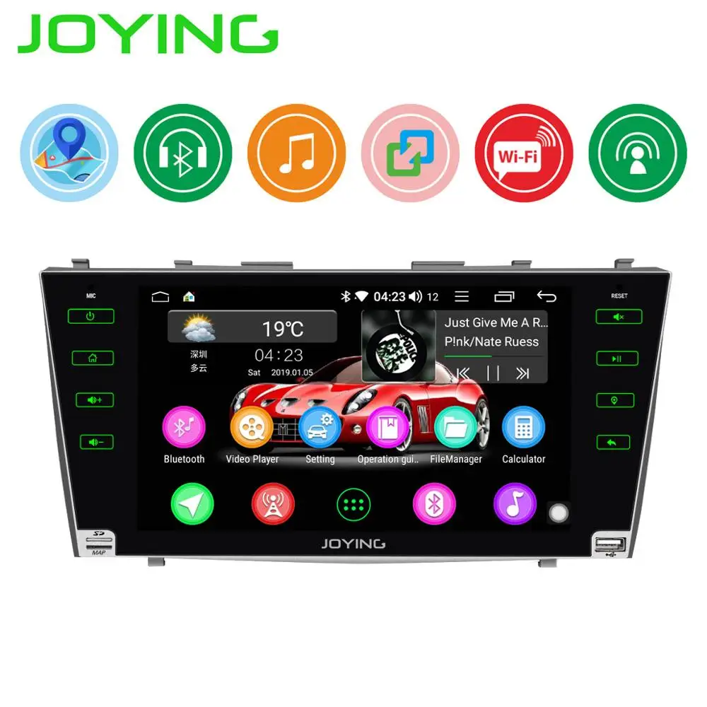 Only unit JOYING Android 8,1 2 din автомагнитола Стерео gps " HD экран Авторадио для Toyota Camry Aurion 2006-2011 без слота для dvd-плеера - Цвет: Only unit