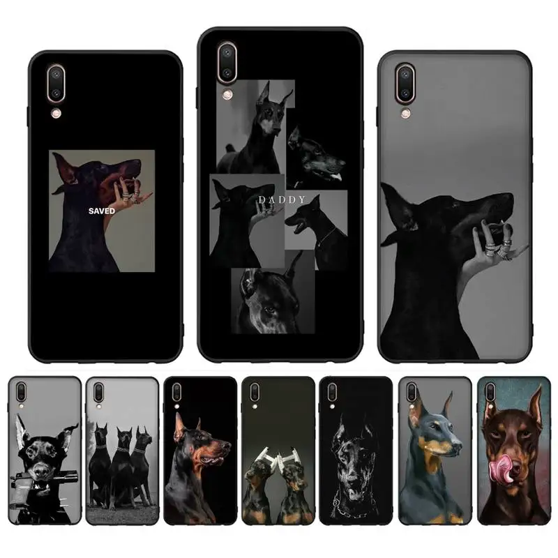 

Doberman Animal Dog Phone Case Case For Oppo Reno Realme C3 6Pro Cover For vivo Y91C Y17 Y19 Funda Capa
