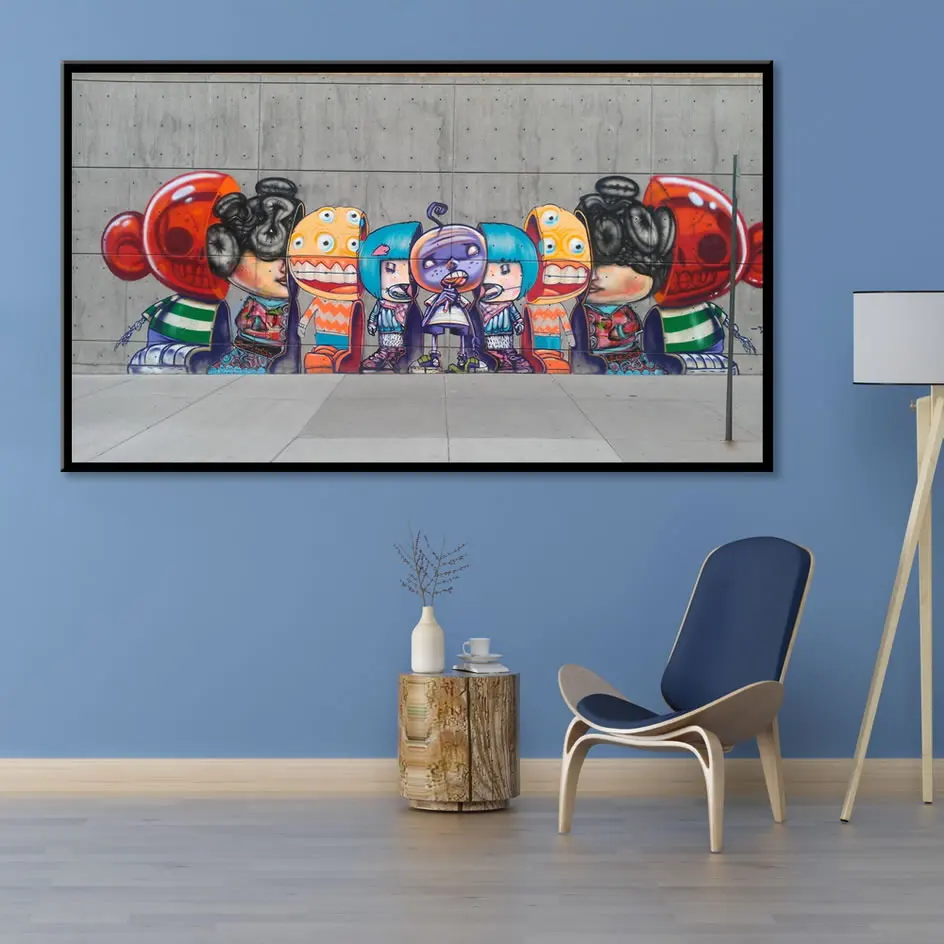 Banksy Robot Family Nursery Funny Posters And Prints Canvas Painting Fine Cuadros Picture For Kids Room Home Decor | Дом и сад