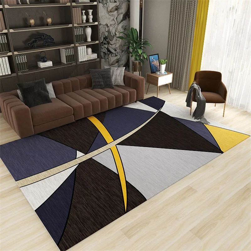 

Nordic Light Luxury Geometric Carpet Bedroom Living Room Decoration Rug Bathroom Anti-slip Carpets Modern Rectangle Large Rugs