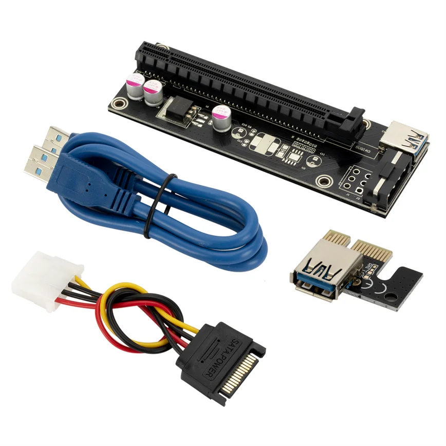 60 см USB 3 0 pci e Райзер Ver006 Pci Express Райзер-карта 1x до 16x Sata 4pin Ide Molex Power для майнера Btc |