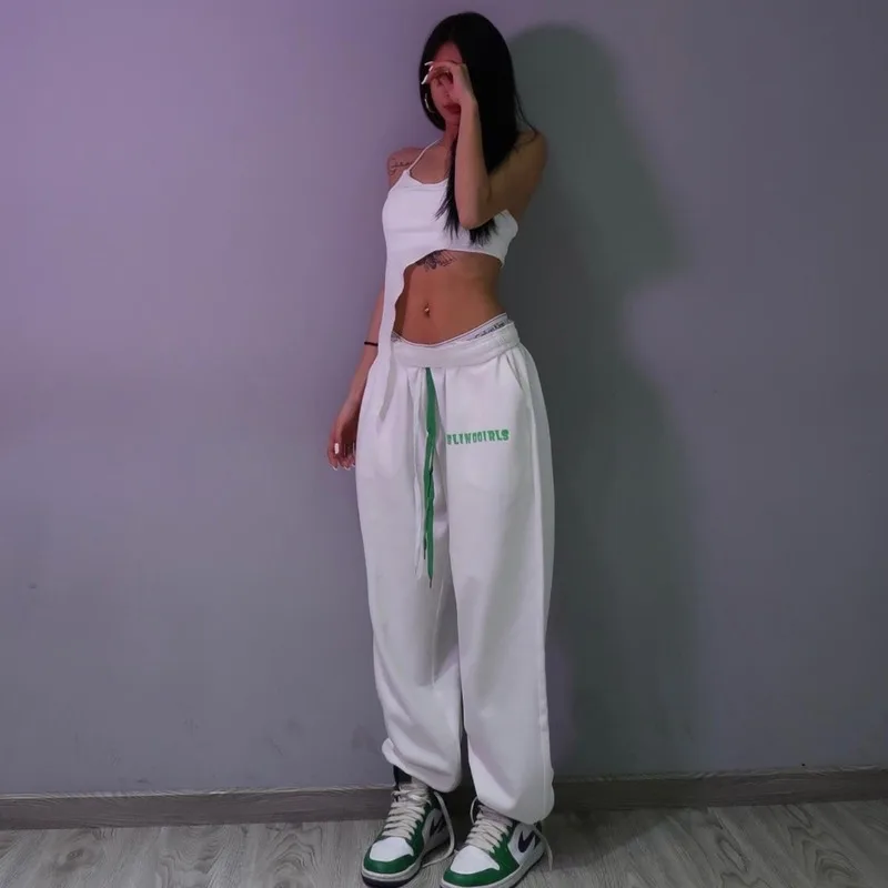 

Joggers Sports Pants Harajuku Jogging Sweatpants Women 2021 Spring Korean Fashion White Casual Loose Oversize Trousers