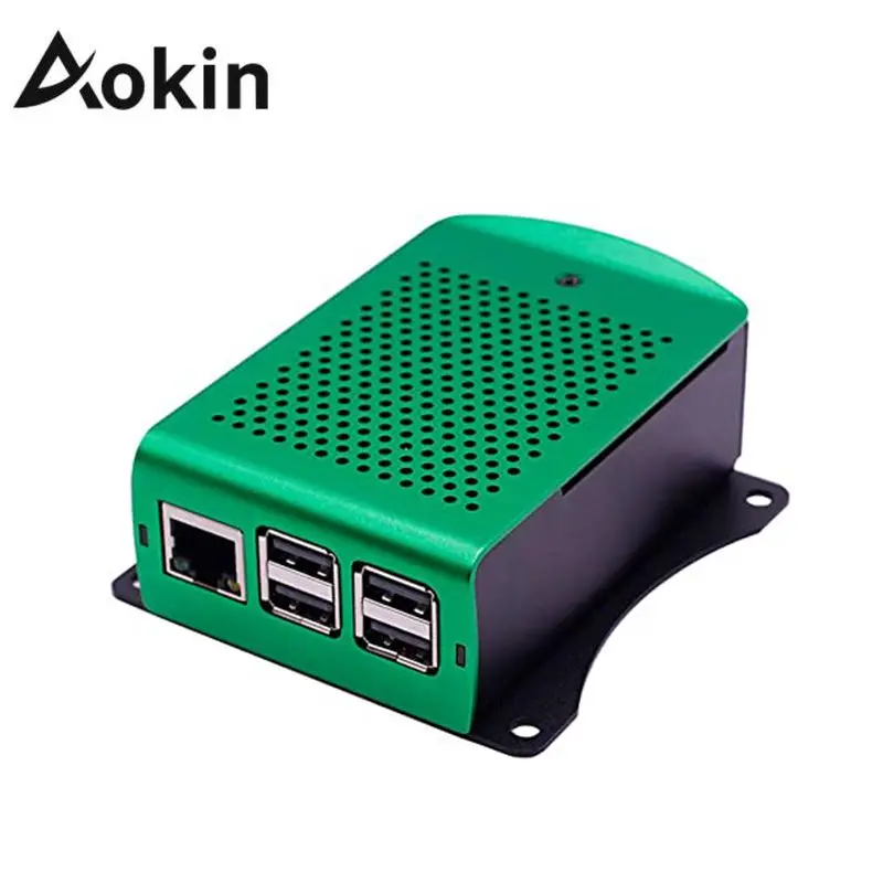 

Aokin Raspberry Pi 3 Чехол Алюминий металлический корпус RPI 3 Box совместим с Raspberry Pi 3 Model B зеленый серебристый, черный