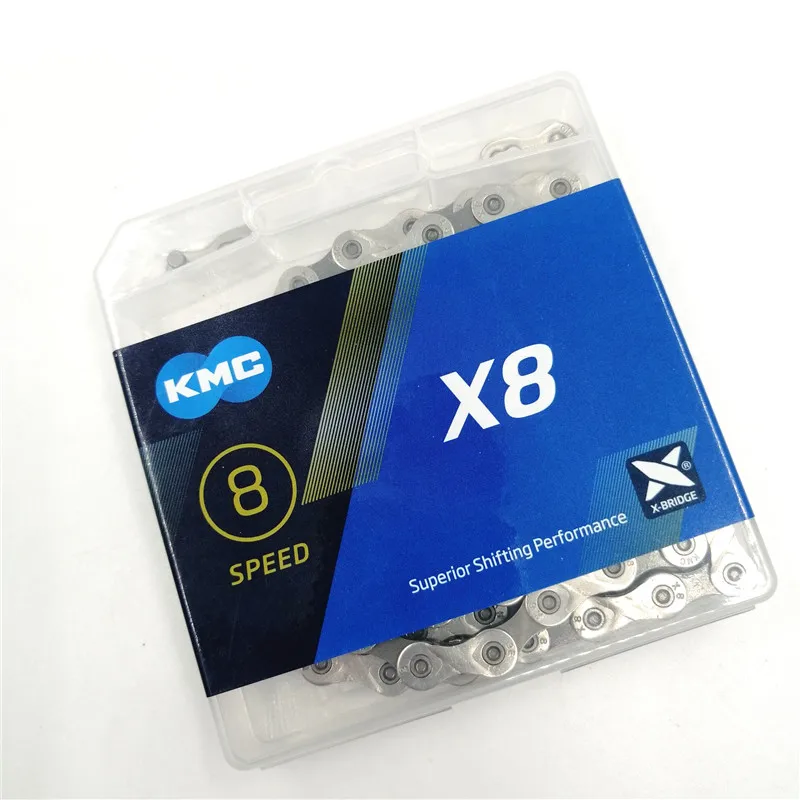 X8-116L 6-7-8s Цепь KMC 6-7-8-9-10-11-12 Скоростей 116л 118л 126л MissingLink MTB горный велосипед дорожный велосипед Складная велосипедная цепь X8 X9 X11 X12 EL - Цвет: X8-116L 6-7-8s