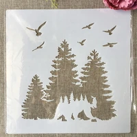 3030cm bear walk in forest diy layering stencils painting scrapbook coloring embossing album decorative template