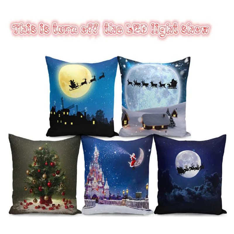 Рождественский светодиодный фонарь наволочка супер мягкие плюшевые квадратные