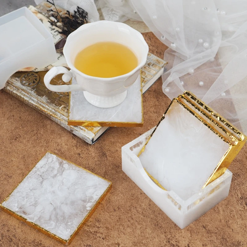 

Crystal Epoxy Resin Mold Coaster Storage Box Silicone Mould Handmade Home Decorative DIY Crafts Casting Tool