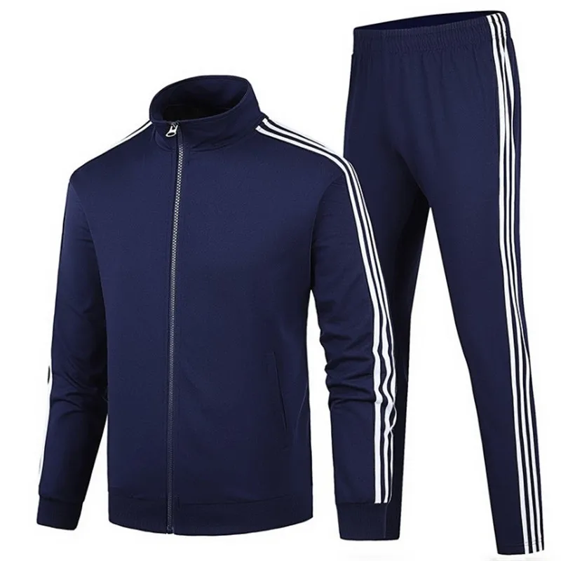 

2021 Autumn Winter New Sportswear Simple Fashion Zipper Stand Collar Pure Cotton Quality Two-Piece Leisure Sportswear Men's Suit