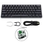Портативная механическая клавиатура SK61 60% Gateron, оптические переключатели, подсветка, горячая замена