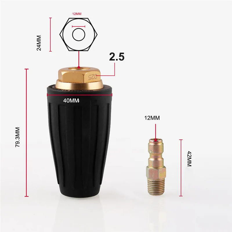 Сопло высокого давления Быстрое подключение вращающийся 360 градусов турбо