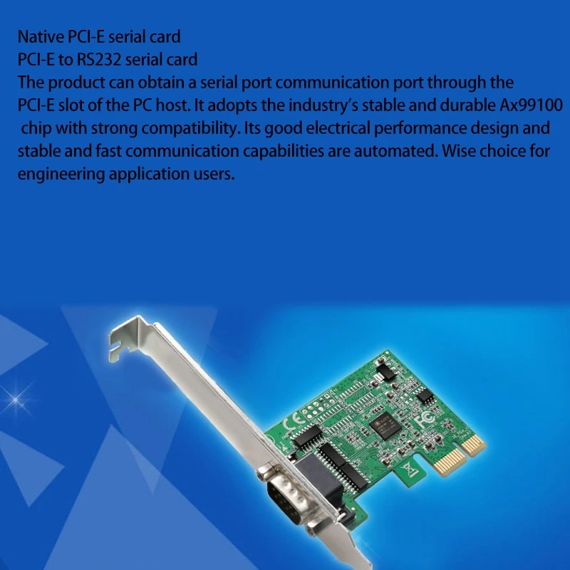 

DIEWU AX99100 Pcie to Single Serial Port RS232 Industrial Control Expansion Card PCI-E Serial Card Second Generation