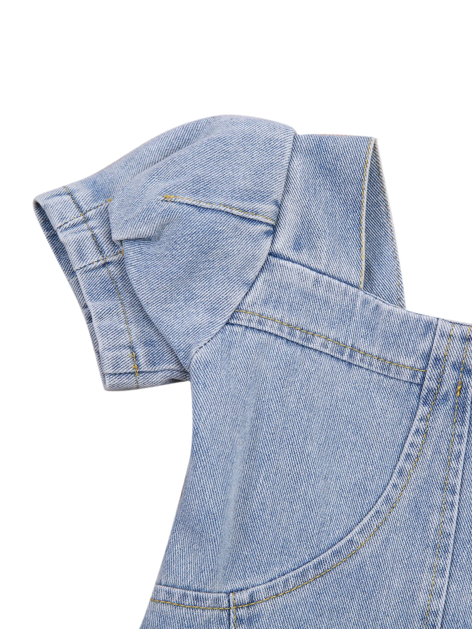 

Toddler Baby Girl A-Line Dress, Elegant Short Puff Sleeve Solid Color Loose Dress