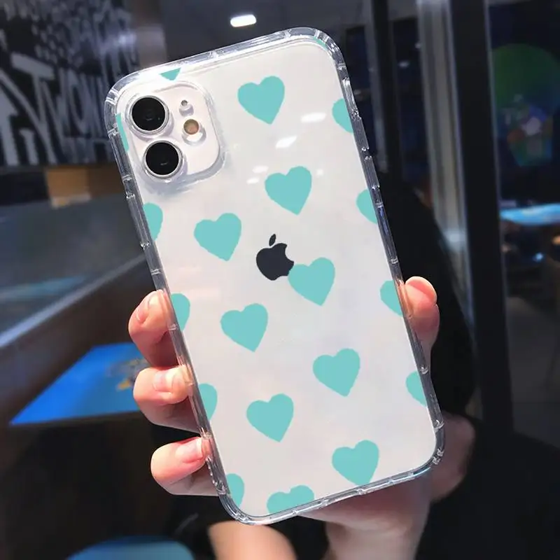 

Love cartoon heart Phone Case Transparent for iPhone 11 12 mini pro XS MAX 8 7 6 6S Plus X 5S SE 2020 XR