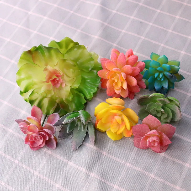 Зеленые искусственные суккуленты настольные мини маленькие домашний сад бонсай