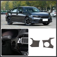 for honda civic 2022 car styling soft carbon fiber one button start frame sticker 2 piece set of car interior accessories