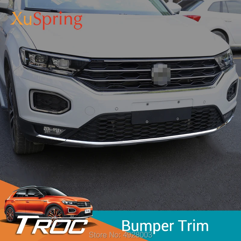 

Отделка переднего бампера автомобиля, наклейки, декоративная крышка, полоски из нержавеющей стали для Volkswagen VW T-roc Troc 2017 2018 2019 2020 2021