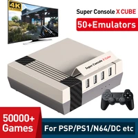 portable video game console super console x cube 4k hd output support wifi for pspps1n64dc 50000classic retro games player