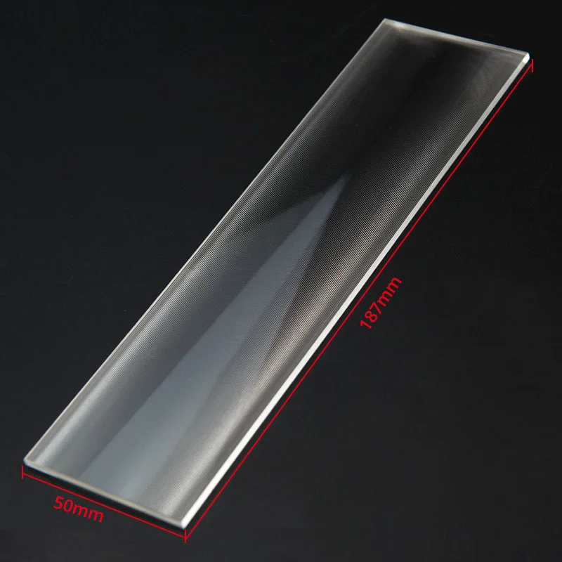 

50x50mm 187x50mm Optical Solar Llinear Fresnel Lens PMMA Projector Fresnel Lens Solar Energy Concentrator Focal Length 150mm