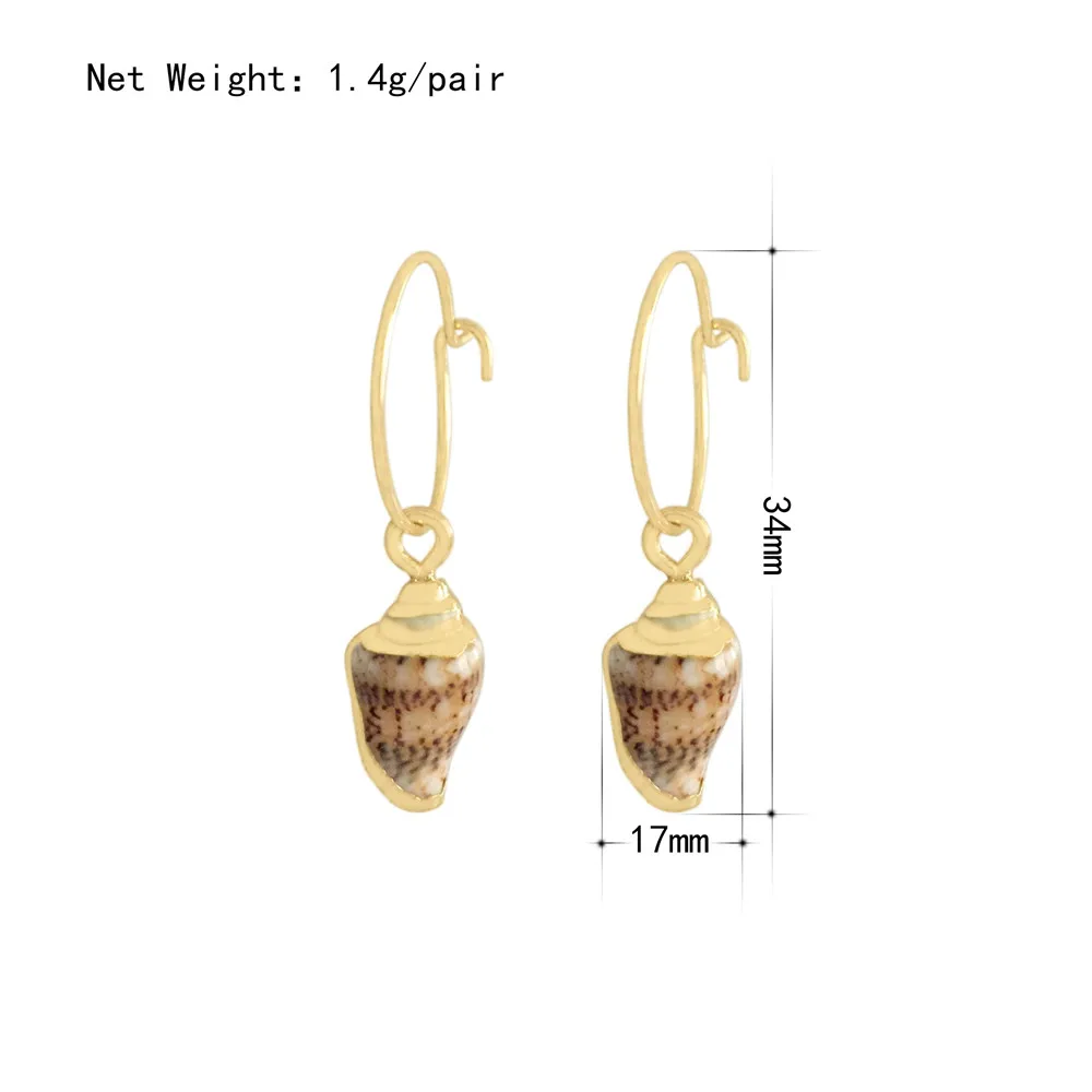 

2020 New Summer Fashion Gold Color Natural Sea Shell Pendant Drop Earrings for Women Beach Party Best Gift for Girl Friend