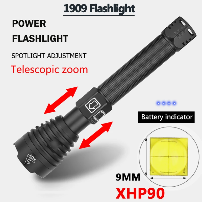 Litwod Z90 1909 XHP90 самый мощный светодиодный фонарик 26650 или 18650 аккумулятор и xhp70.2 тактический фонарик