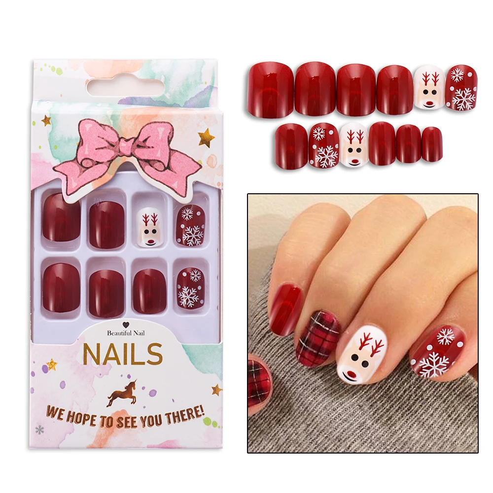 24 шт./компл. лидер продаж женские круглые накладные наклейки для ногтей с полным