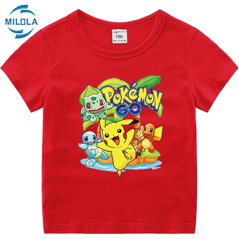 Takara Tomy Pokemon футболка Пикачу для детей летние футболки мальчиков и девочек смешная