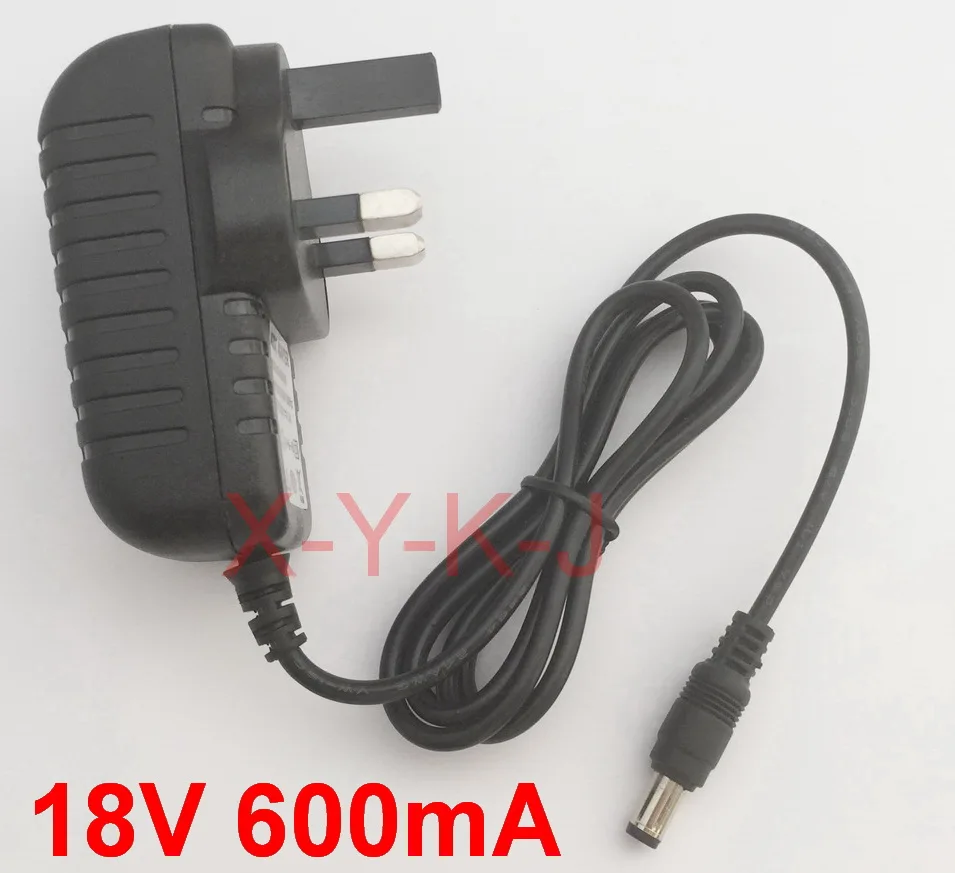 1 шт. 18V 200mA 300mA 400mA 500mA 600mA 700mA 800mA AC 100 V-240 V конвертер адаптер Питание штепсельная вилка британского стандарта 5,5 мм x 2,1-2,5 мм - Цвет: 18V 600mA