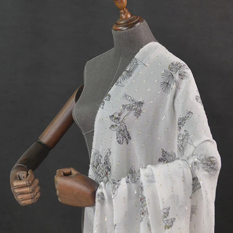 

Fashion design pure silk georgette gauze fabric chiffon fabric for summer dress,SCG726