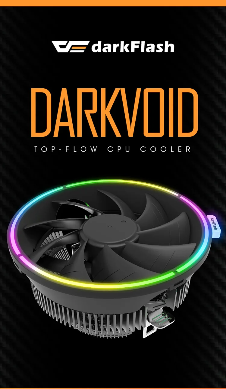 AIGO Darkflash cpu Cooler светодиодный вентилятор для процессора AMD Intel бесшумный 3Pin охлаждающий вентилятор общий LGA/115X/775/AM3/AM4/1155/1156