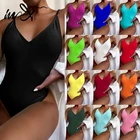 Неоново-зеленый купальник In-X, цельный сексуальный купальник с открытой спиной, Женский Монокини на шнурках, спортивный купальный костюм с V-образным вырезом, купальный костюм, пляжная одежда