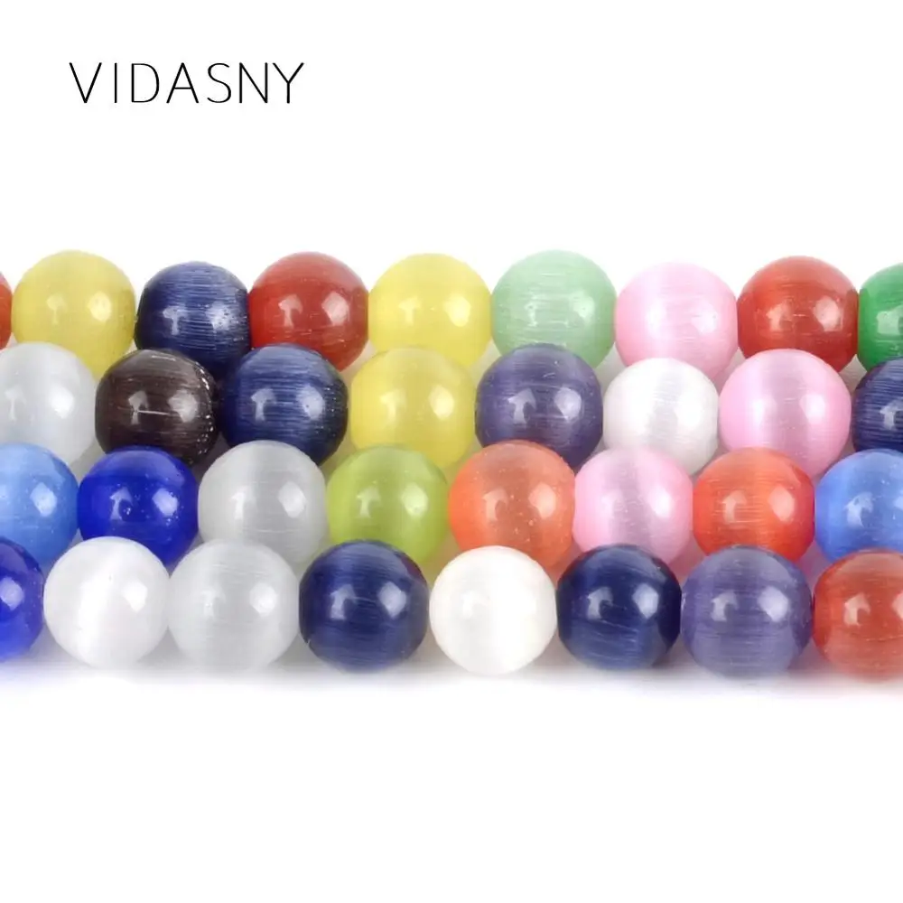 Натуральный минеральный драгоценный камень красочные кошачий глаз Круглые