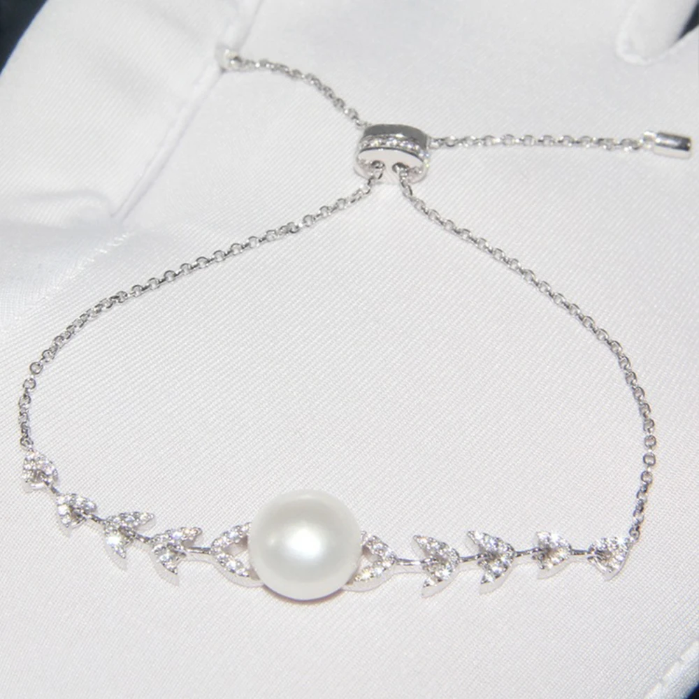 New Fashion High Quality Romantic CZ Crystal Petal Bracelet Natural Freshwater Pearl Women's Jewelry | Украшения и аксессуары
