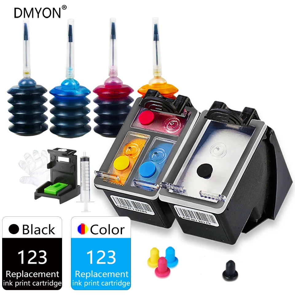 Чернильный картридж DMYON 123 XL совместимый с принтерами HP Deskjet 1110 2130 2132 2133 2134 2620 2630 3630