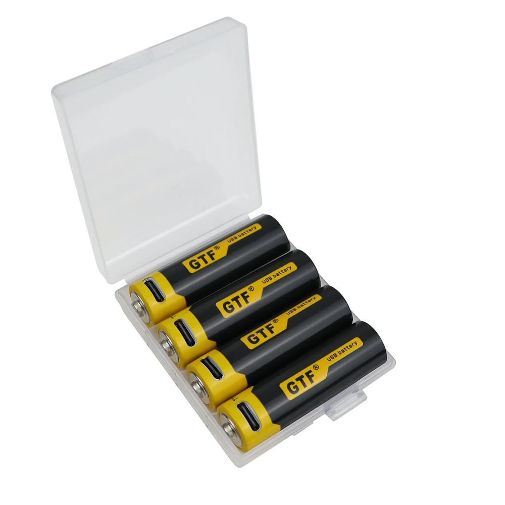 GTF 1.5V 1700mAh AA Li-ion Battery 2550mwh real capacity with USB Rechargeable Lithium Ion use Type-C cable | Электроника