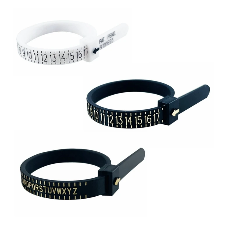 

3PCS Ring Size Measuring Tool Reusable Finger Size Measuring Set 2 American and 1 British Ring Measuring Tools