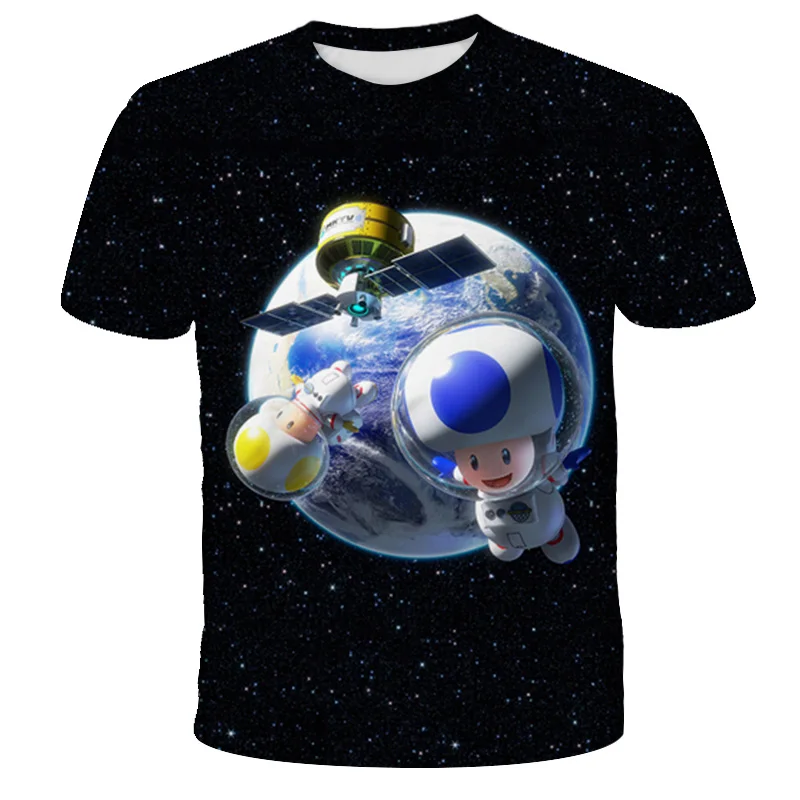 

4-14y Boys T-shirts Cartoon Super Mario 3D Print Tops For Kids Short Sleeve T-shirts Casual Fashion High-Quality New Clothing