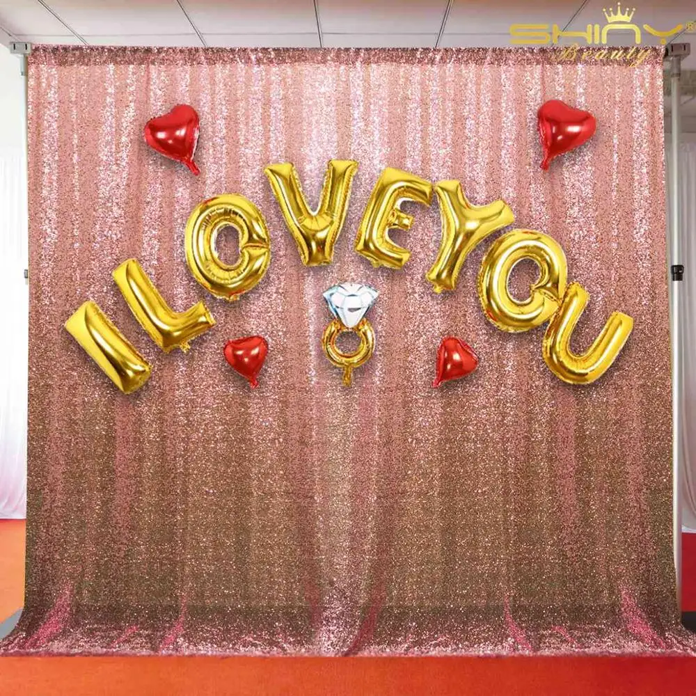 Розовые золотые блестящие занавески с блестками 24x96 дюймов s образные фоны для