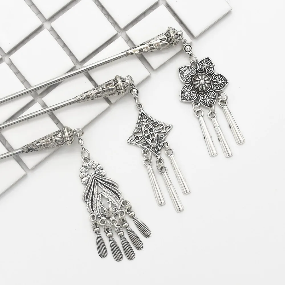 

Antique Multi-style Retro Chinese Ethnic Hairpin Carved Pendant Tassel Women's Unique Jewelry Hair Accessories.